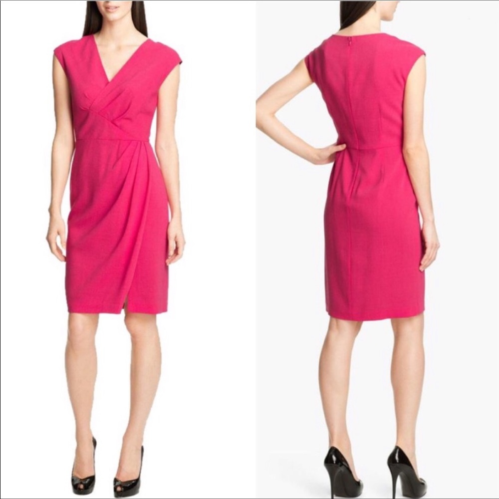 Lafayette 148 Elsa Crepe Wrap Sheath Dress
